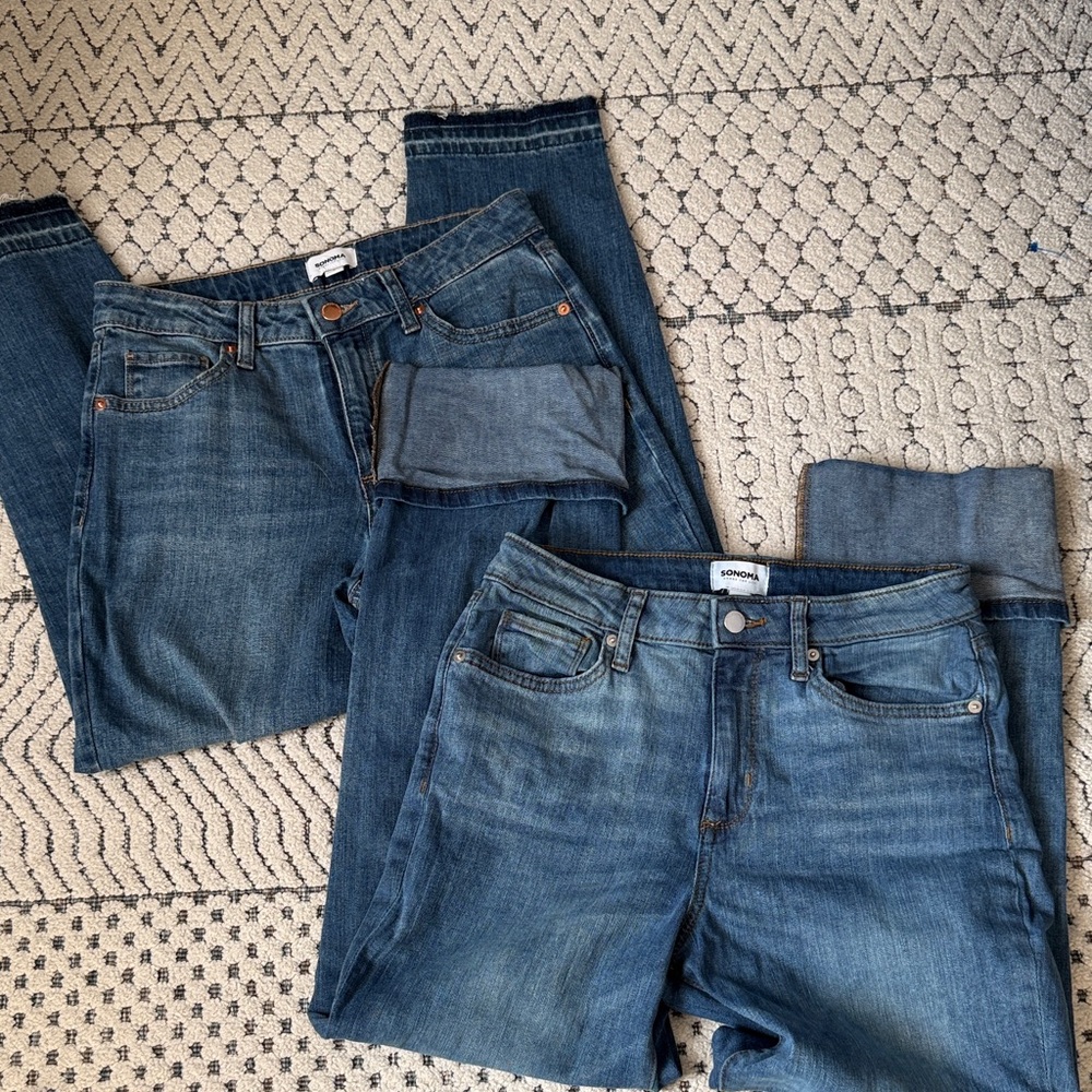 Sonoma Women's Classic Blue Straight Leg Jeans bundle Size 8